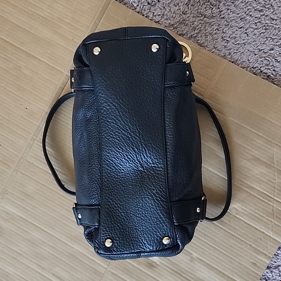 Michael Kors black leather Lattington satchel purse - Picture 5 of 14